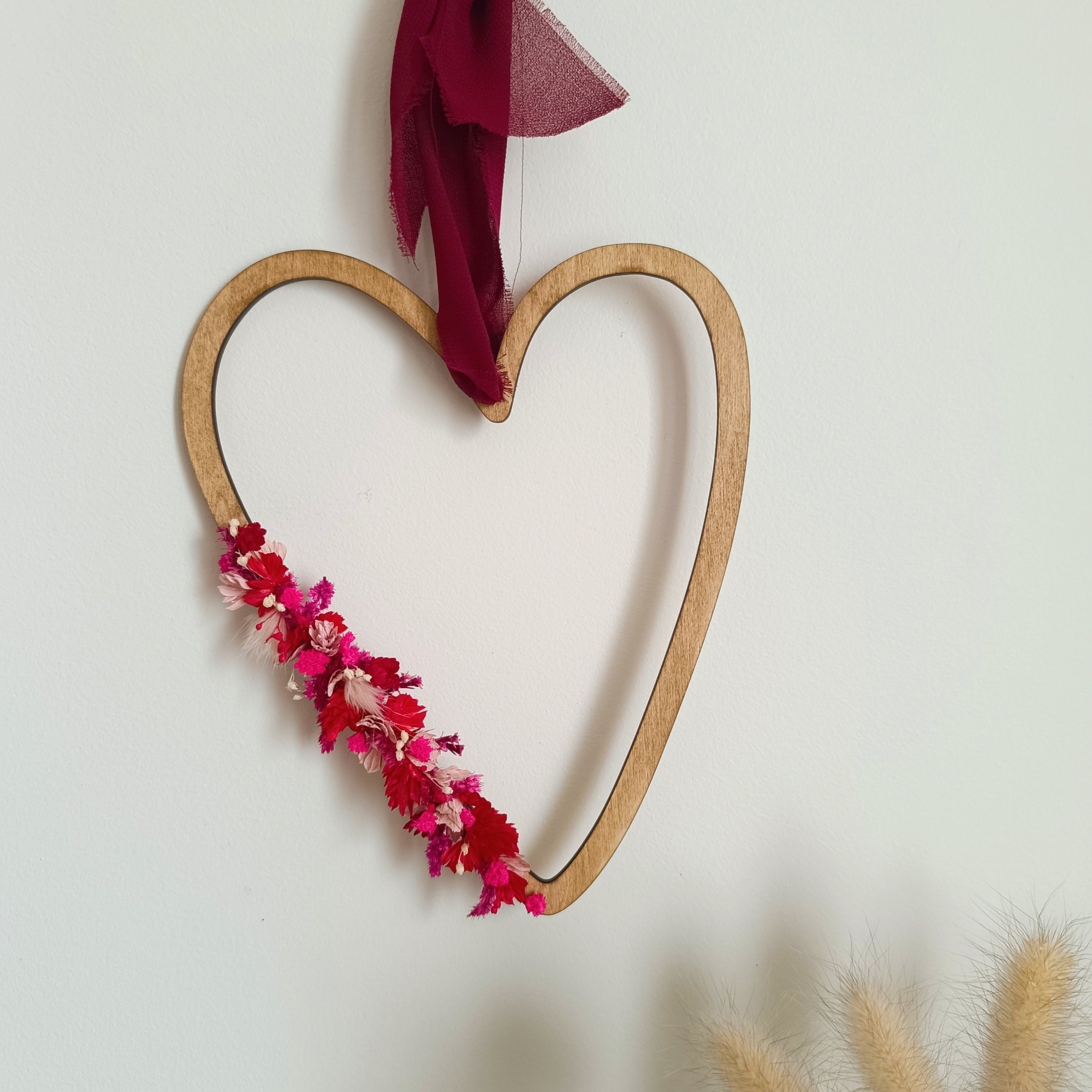 Cœur Fleuri en bois Amaryssa