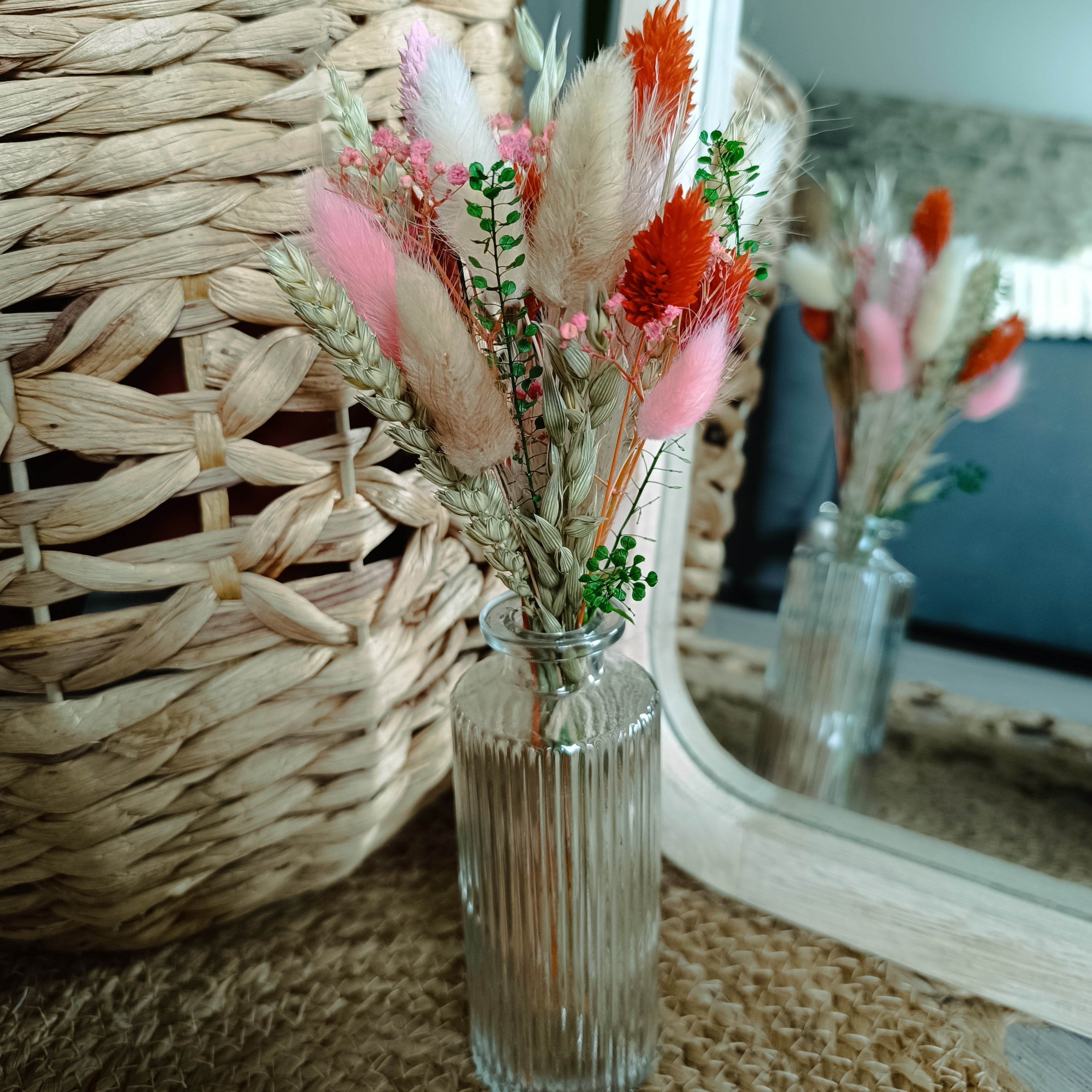 Bouquet Rosée avec Vase